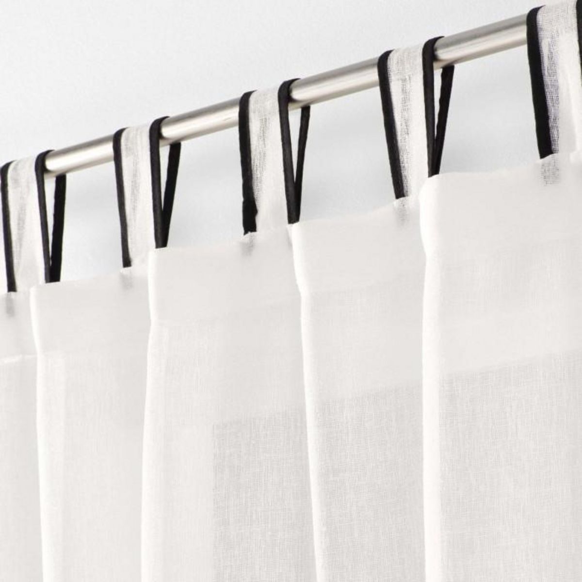 Paris Prix Rideau Voilage à Passants  Casalina  140x240cm Blanc & Noir