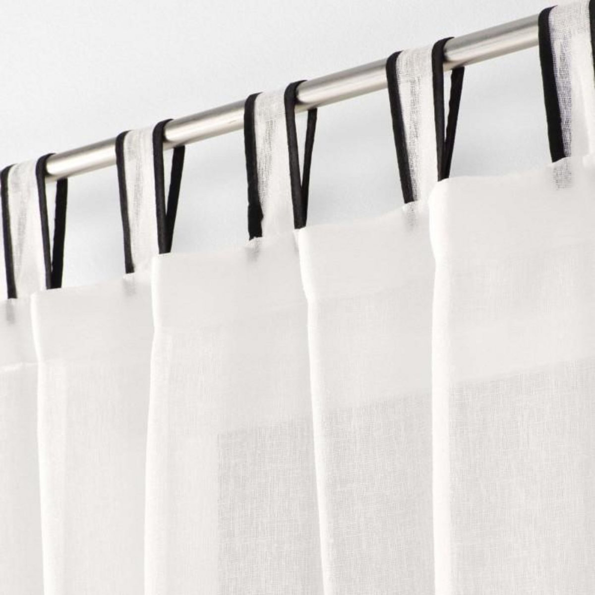 Paris Prix Rideau Voilage à Passants  Casalina  140x240cm Blanc & Noir