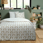 FUTURE HOME Parure de lit double rétro en microfibre lavée. Coloris disponibles : Beige