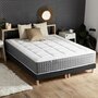 Voir la diapositive 2 : IDLITERIE Ensemble Matelas Ressort 7 zones H.28cm + Sommier + couette + oreillers Fabriqué en France MAX