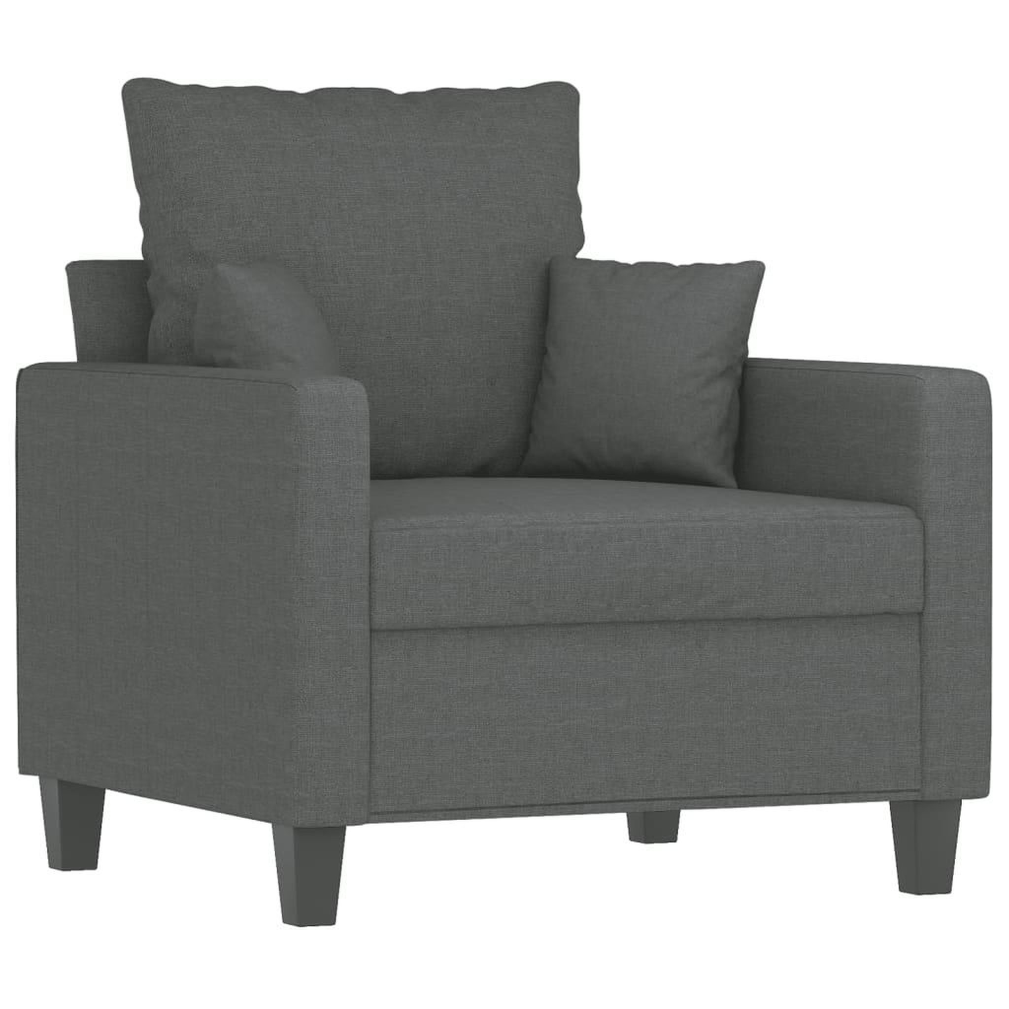 Voir la diapositive 5 : VIDAXL Ensemble de canapes 3 pcs coussins gris fonce tissu