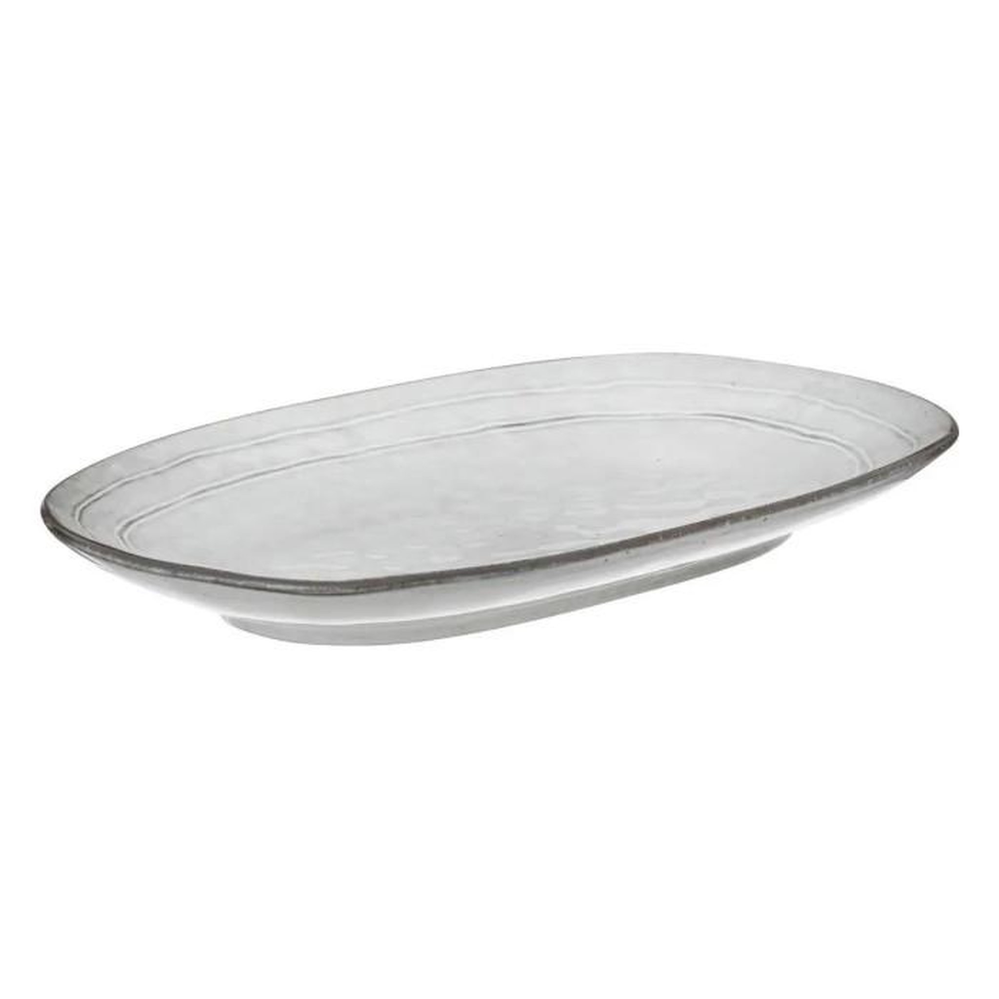 SECRET DE GOURMET Plat de Présentation Déco  Flower  37cm Gris