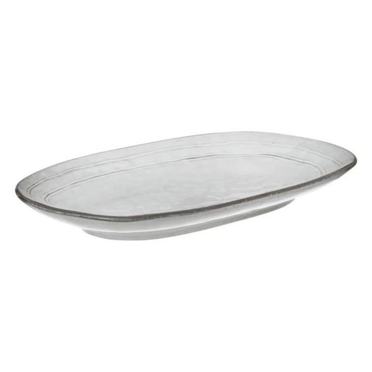 SECRET DE GOURMET Plat de Présentation Déco  Flower  37cm Gris