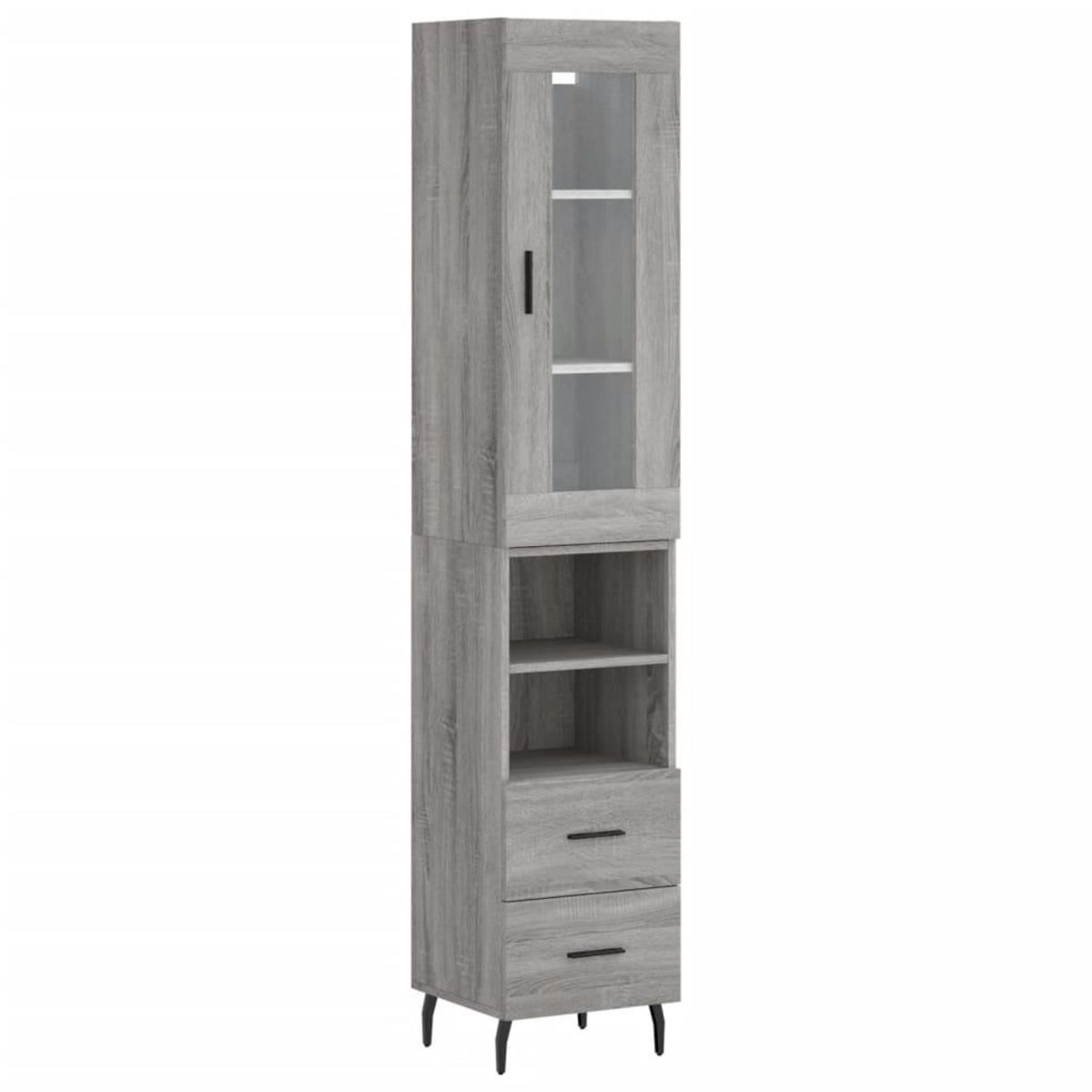 VIDAXL Buffet haut Sonoma gris 34,5x34x180 cm Bois d'ingenierie