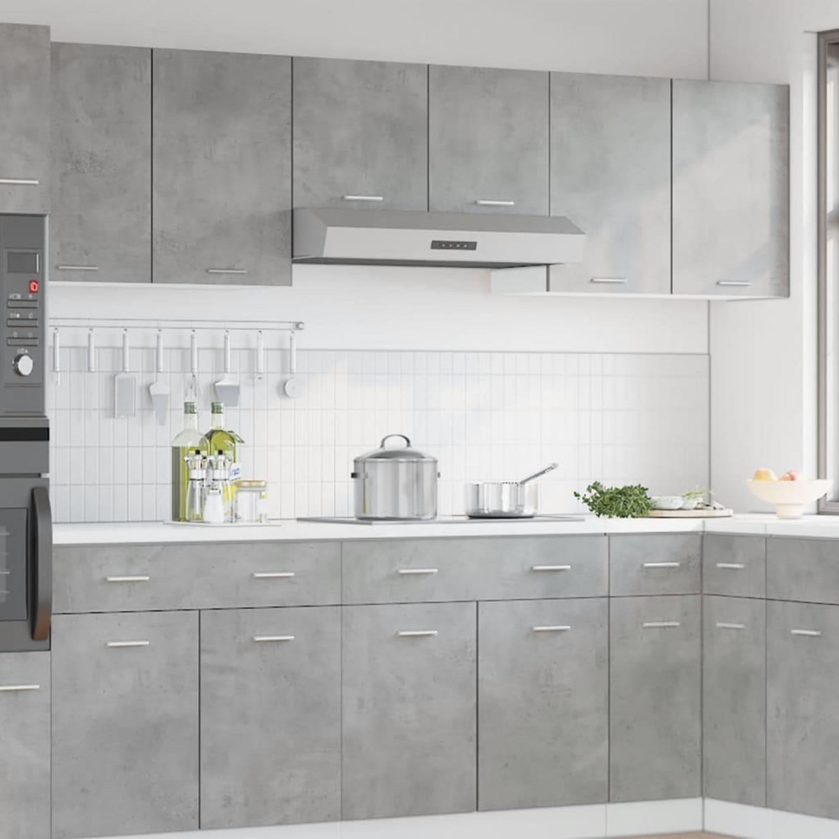 VIDAXL Armoire suspendue Gris beton 80x31x60 cm Agglomere