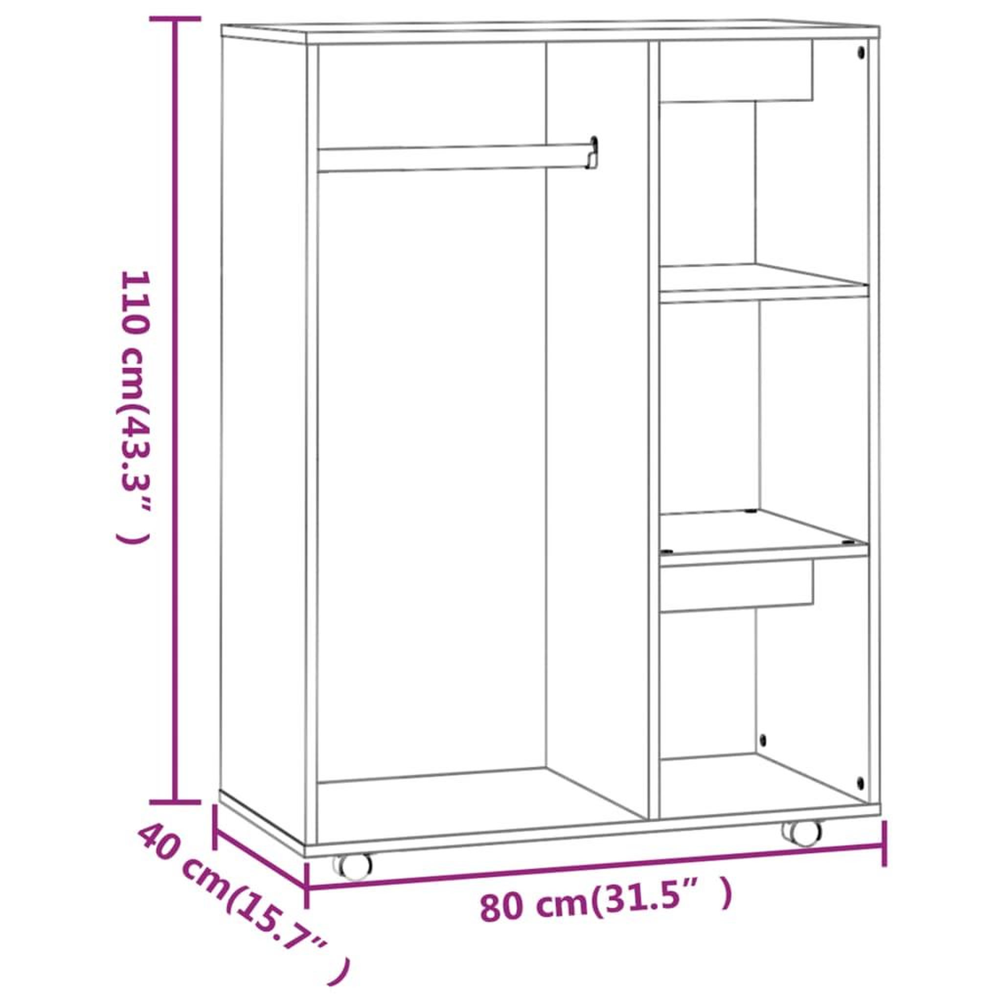 Voir la diapositive 6 : VIDAXL Garde-robe Chene marron 80x40x110 cm Bois d'ingenierie