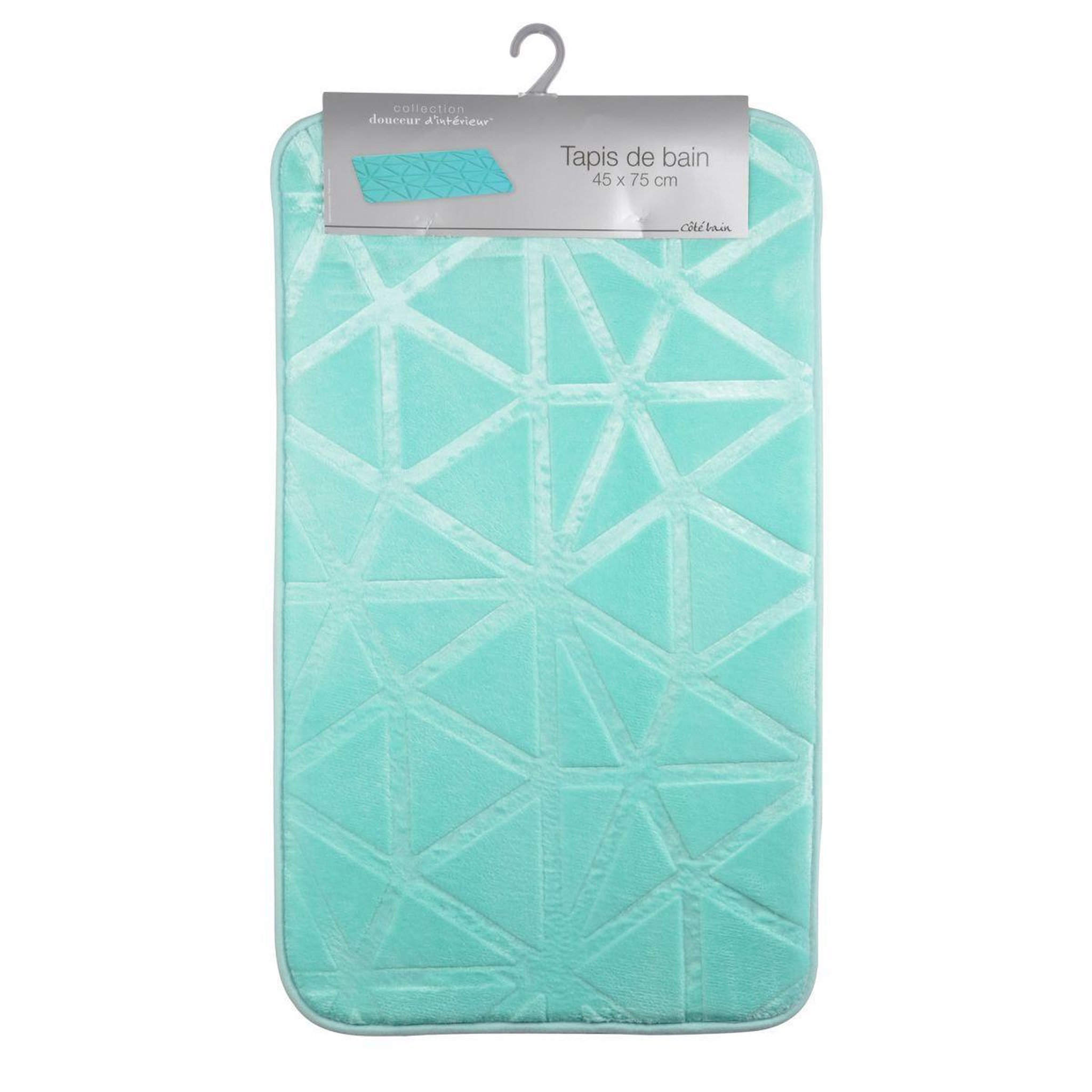 Voir la diapositive 2 : Douceur d'Intérieur Tapis de bain microfibre  origami  45x75cm vert menthe