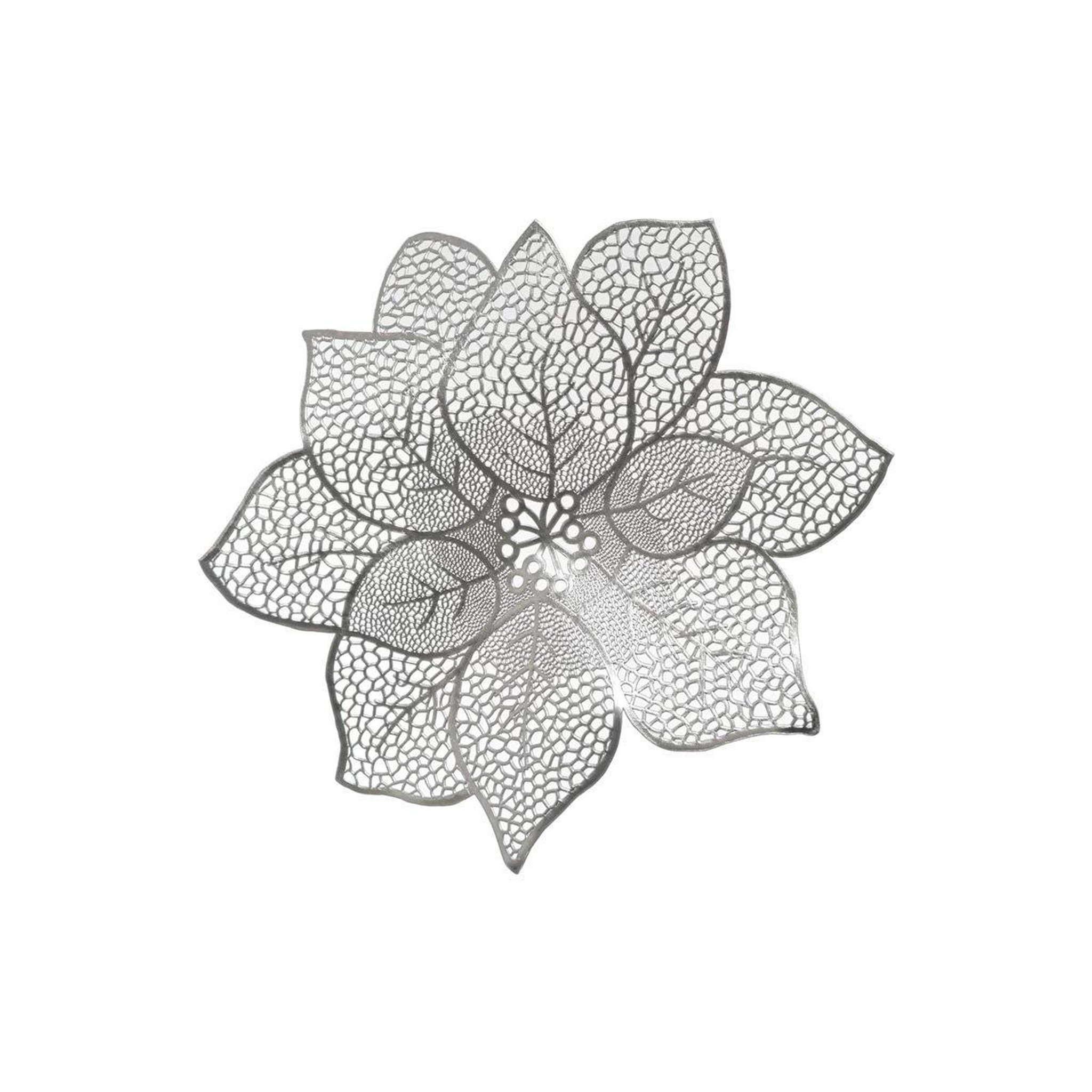 FEERIC LIGHT & CHRISTMAS Set de table fleur  légende d'hiver  44cm argent