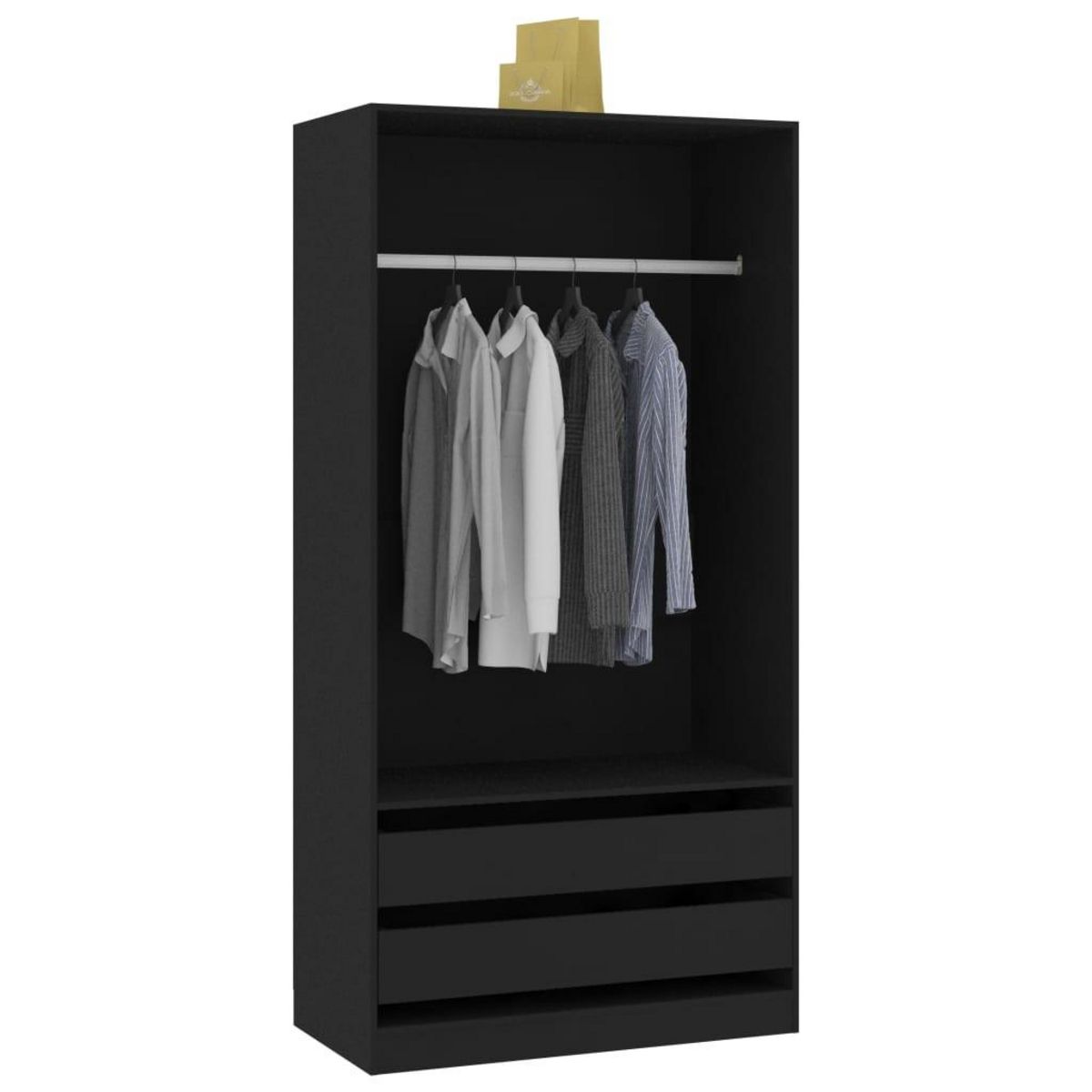 VIDAXL Garde-robe Noir 100x50x200 cm Bois d'ingenierie