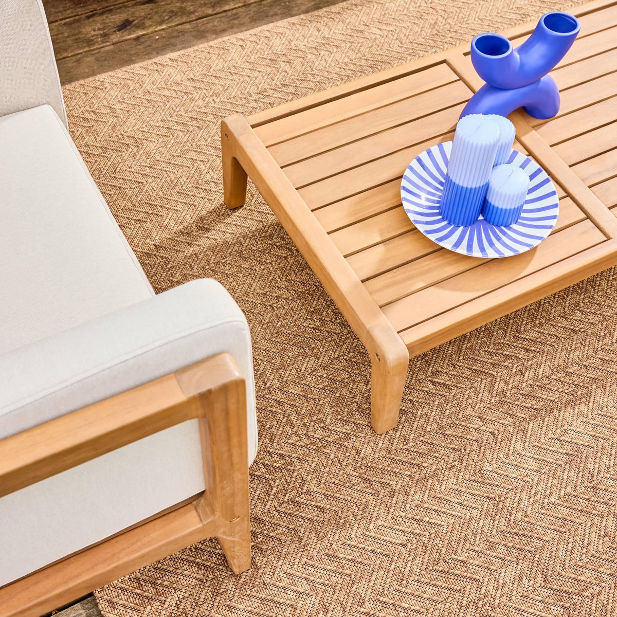 SWEEEK Salon de jardin bois d'acacia 4 places naturel - Oruni