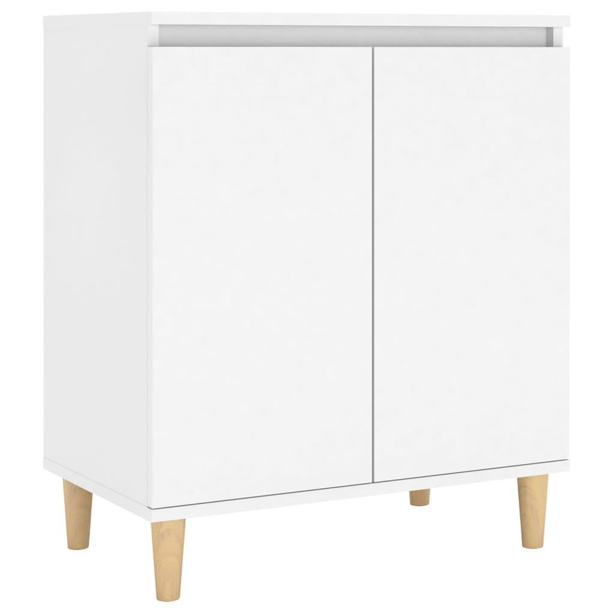 Voir la diapositive 2 : VIDAXL Buffet avec pieds en bois massif blanc bois d'ingenierie