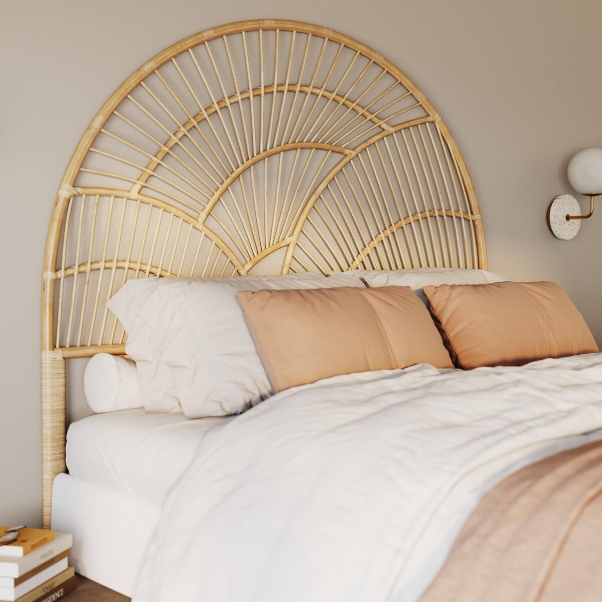 Rendez vous déco Tête de lit en rotin naturel 140 cm - Séléné