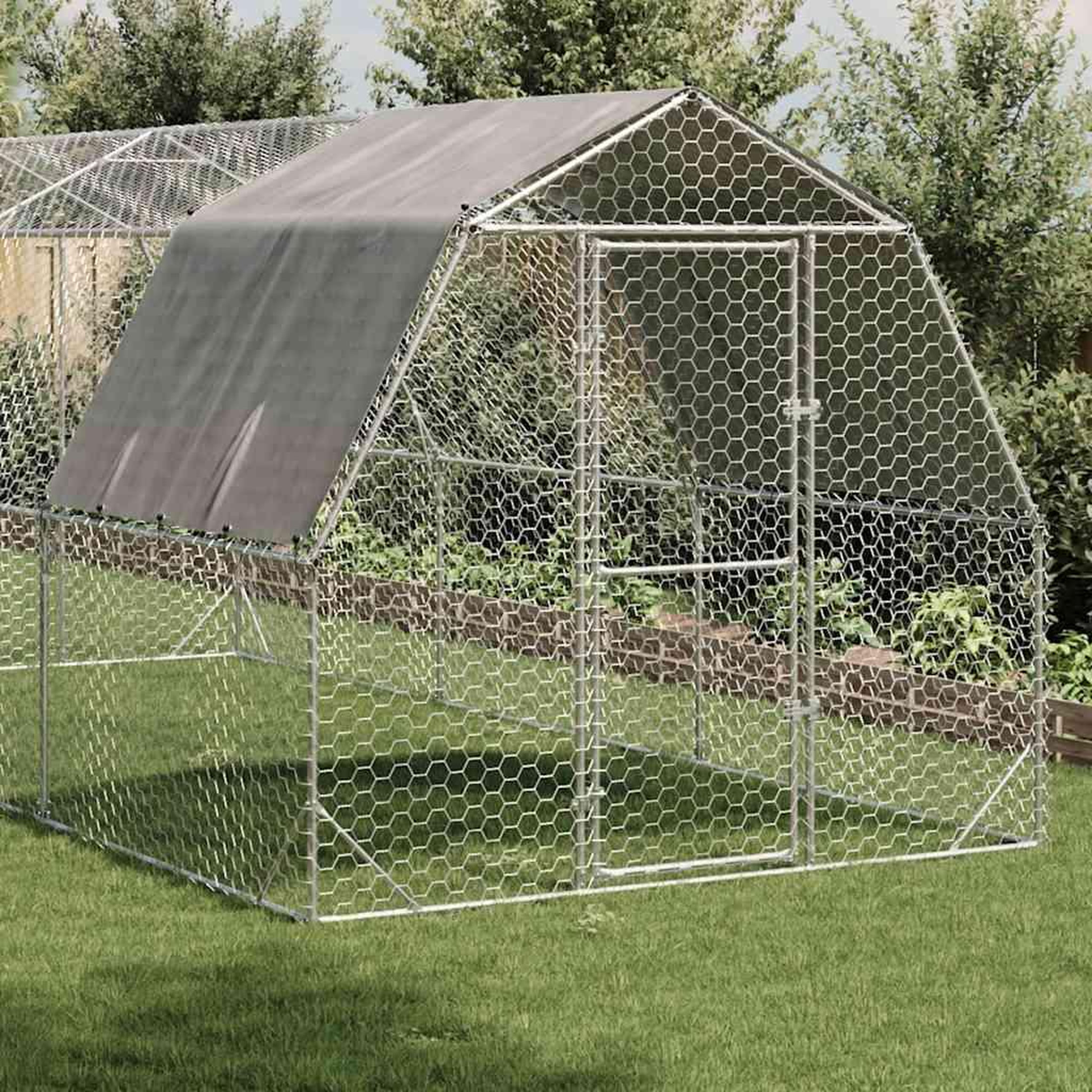 Voir la diapositive 2 : VIDAXL Poulailler avec toit 2,5x6x2,25 m acier galvanise