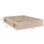 Voir la diapositive 4 : ID MARKET Cadre de lit double SALEM avec rangements et sommier 140 x 190 cm façon hêtre