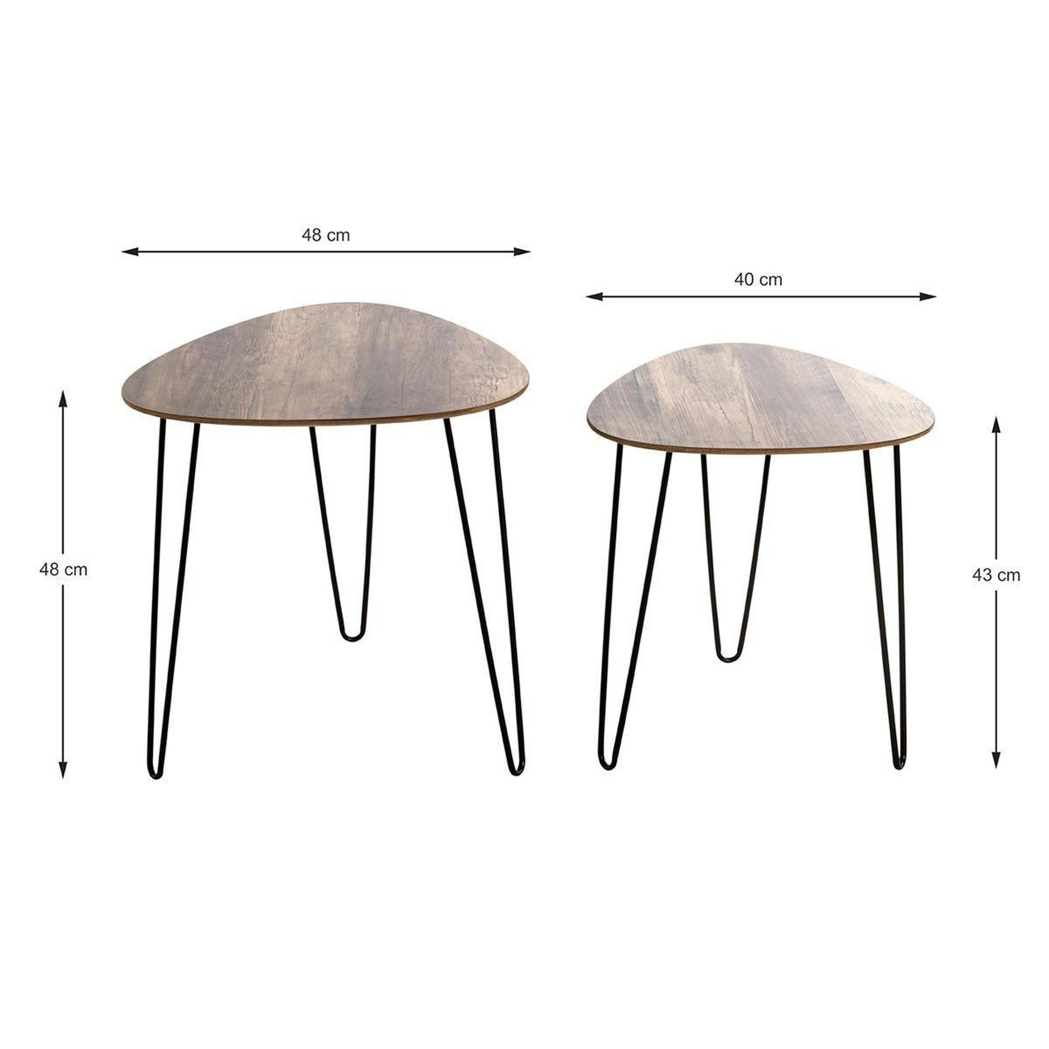 Voir la diapositive 6 : Paris Prix Lot de 2 tables d'appoint  lamy  48cm noir & chêne