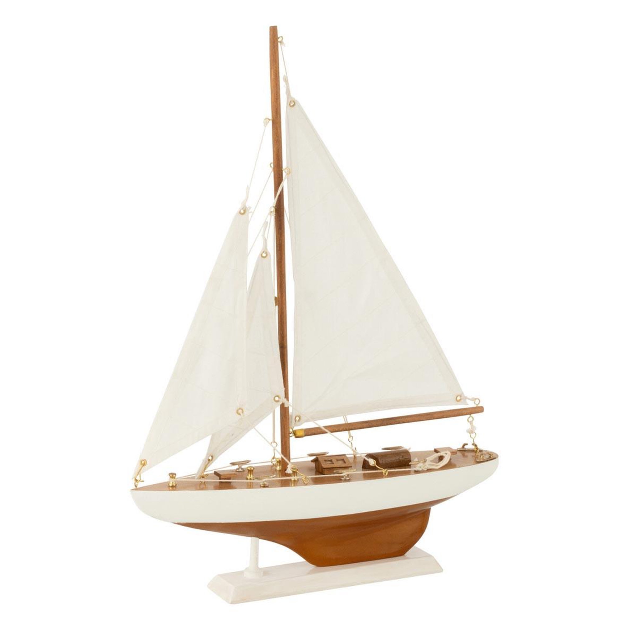 J-LINE Voilier déco en bois  harrison  43cm blanc