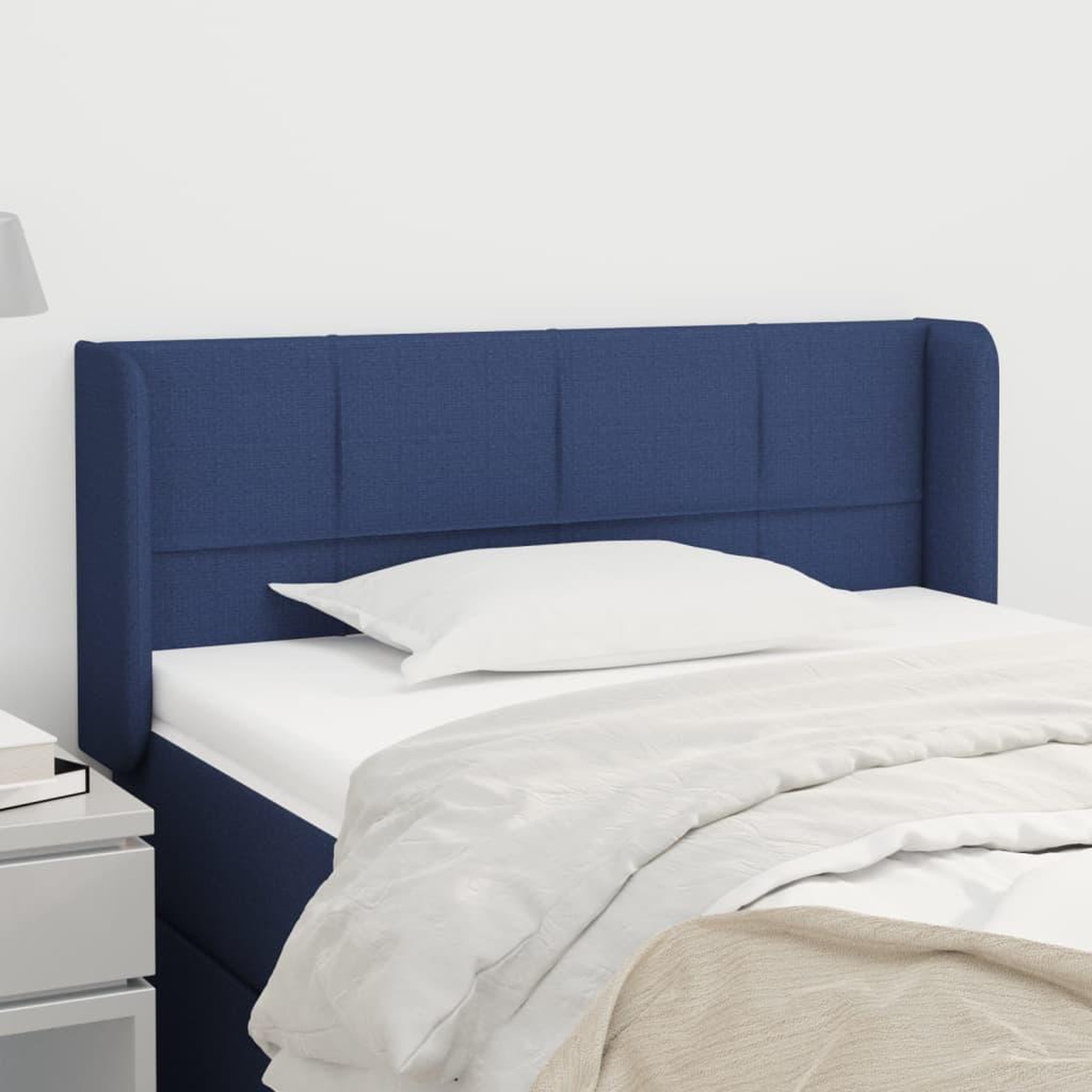 Voir la diapositive 1 : VIDAXL Tete de lit avec oreilles Bleu 83x16x78/88 cm Tissu