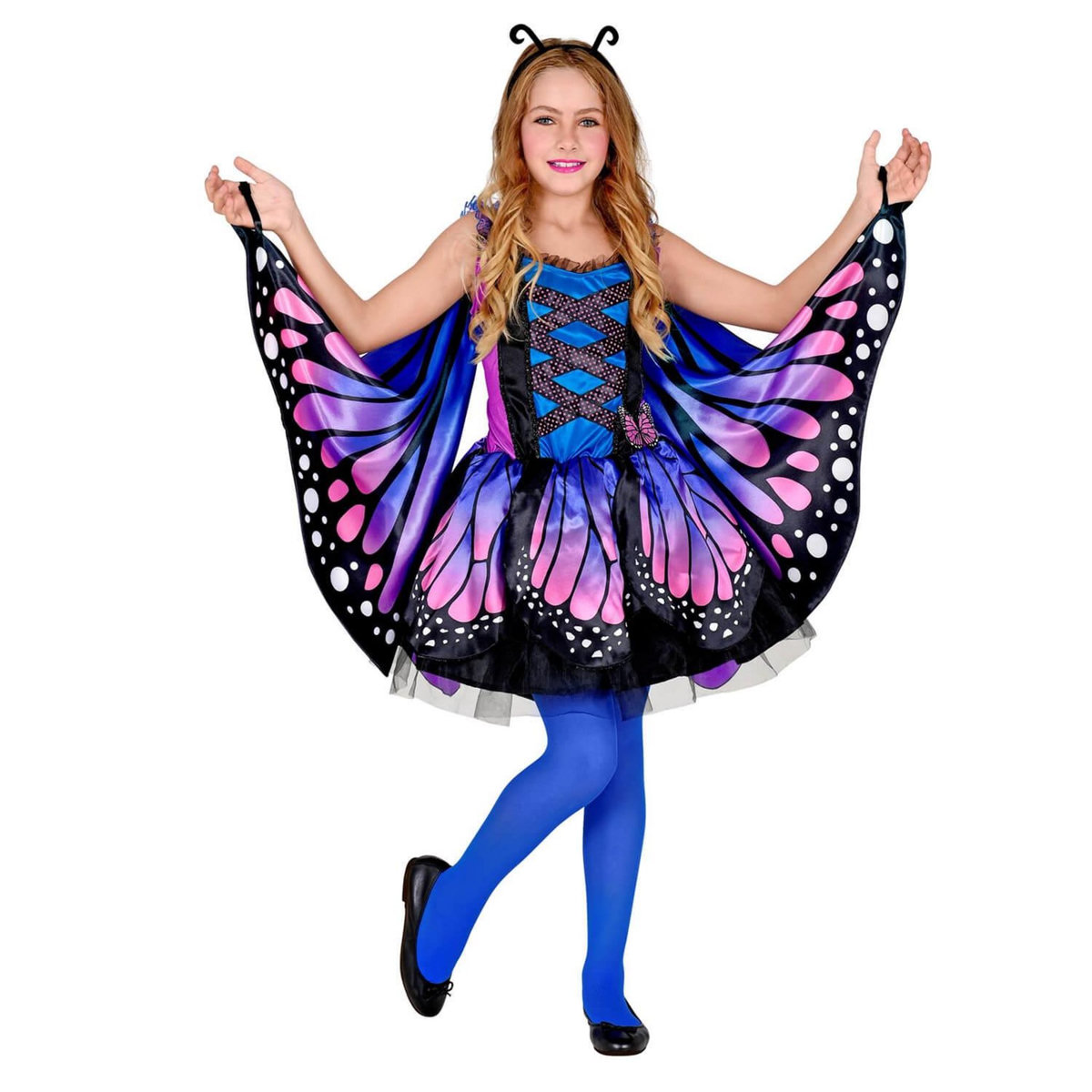 WIDMANN Déguisement papillon - Bleu/rose - Fille - 11/13 ans (145 à 158 cm)