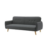 CONCEPT USINE Canapé scandinave convertible 3 places en tissu gris foncé NORA