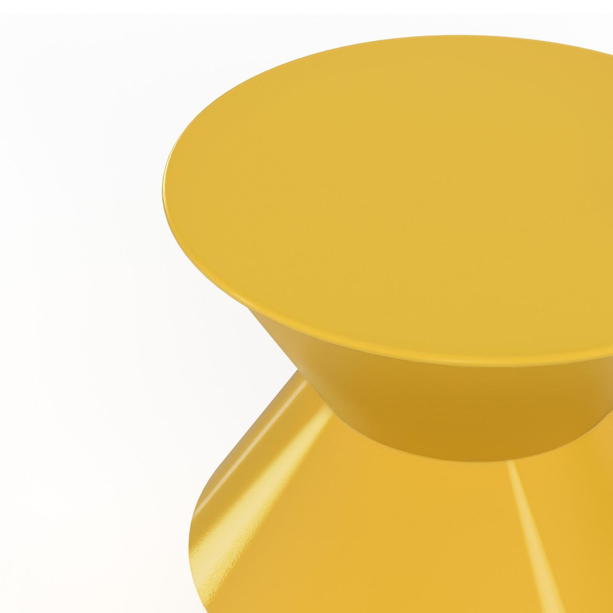 Voir la diapositive 5 : ID MARKET Table d'appoint ronde, bout de canapé, table de chevet irene 30 cm métal jaune foncé