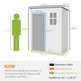 Voir la diapositive 3 : OUTSUNNY Abri de jardin - remise pour outils - cabanon porte verrouillable, fenêtre - dim. 151L x 92l x 193H cm - alu PP gris blanc