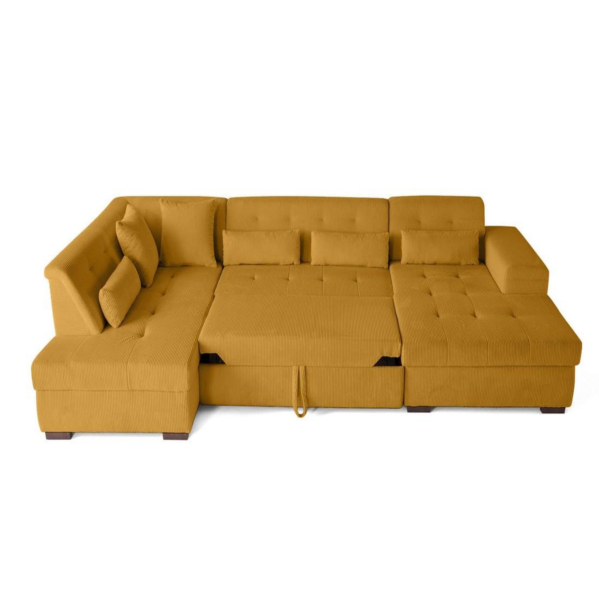 Voir la diapositive 4 : LISA DESIGN Vermont - canapé panoramique d'angle gauche - 7 places - convertible avec coffre - en velours côtelé