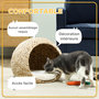 Voir la diapositive 6 : PAWHUT Panier chat style cosy chic quenouille naturelle tressée avec coussin crème