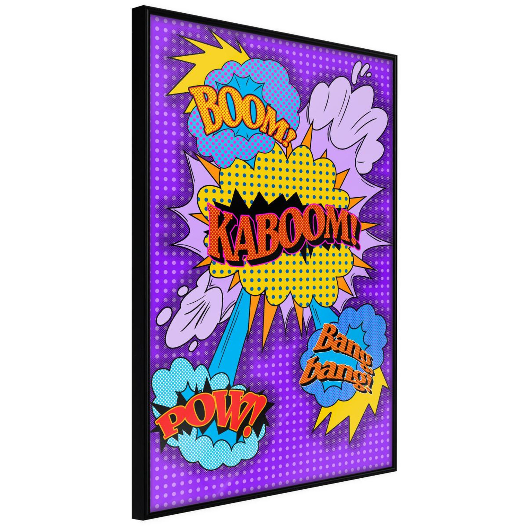 Paris Prix Affiche murale encadrée  kaboom boom pow. Coloris disponibles : Noir, Jaune