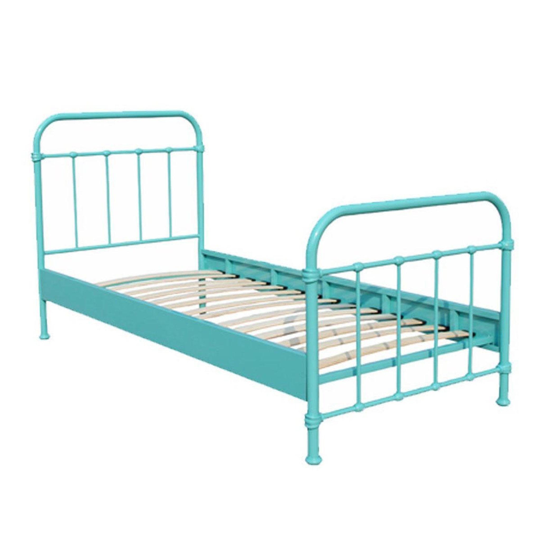 Voir la diapositive 2 : Paris Prix Lit enfant métal  new york  90x200cm turquoise