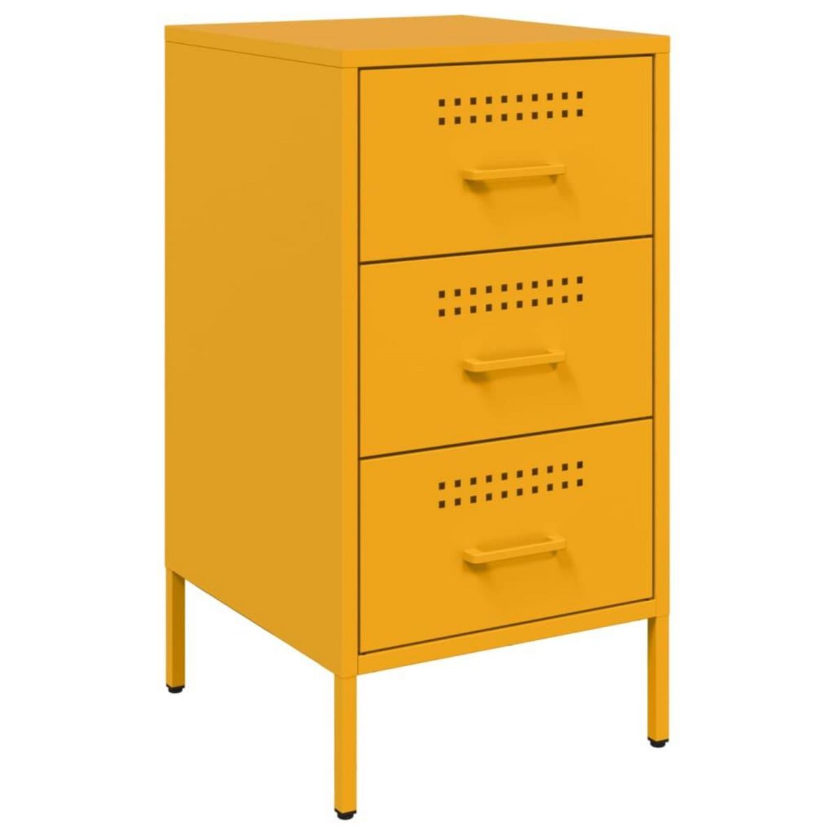 VIDAXL Tables de chevet 2 pcs jaune moutarde 36x39x68 cm acier