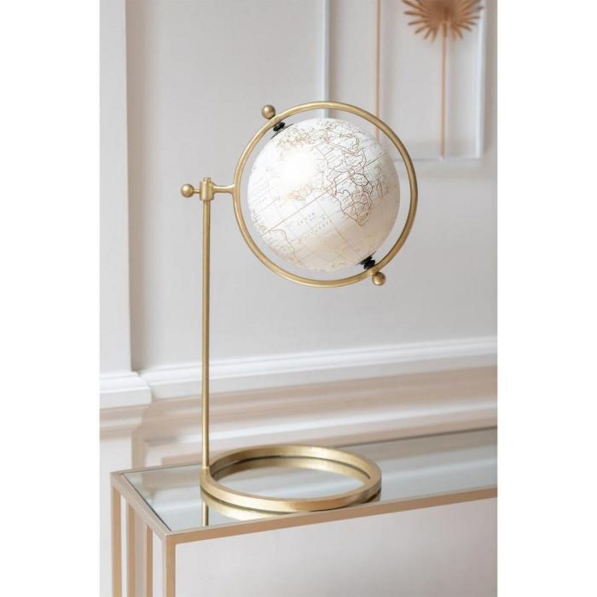 Paris Prix Globe Ajustable Déco  Cercle  35cm Or & Blanc