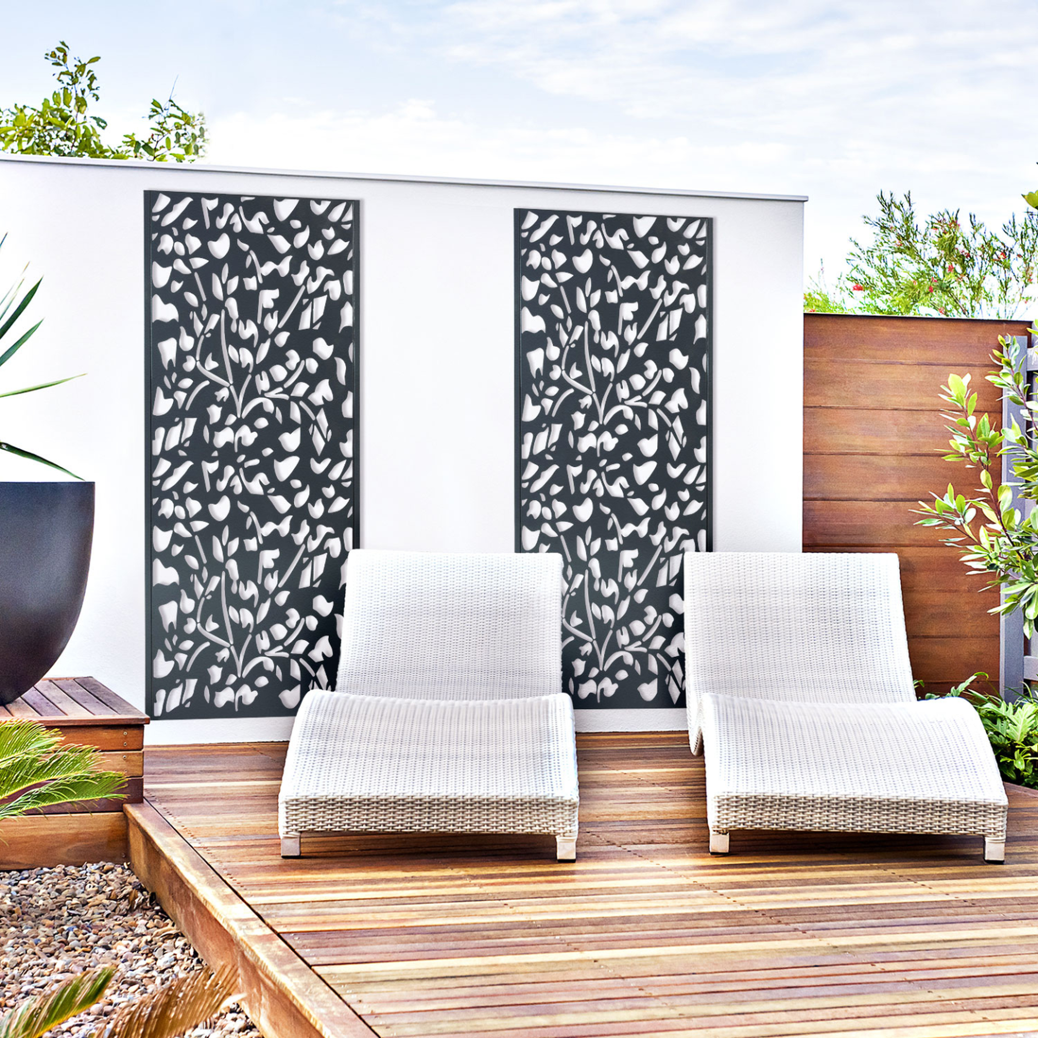 Voir la diapositive 6 : ID MARKET Panneau décoratif universel 150 x 50 cm flower gris