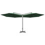 Voir la diapositive 3 : VIDAXL Parasol de jardin double avec mat en acier vert 600 cm