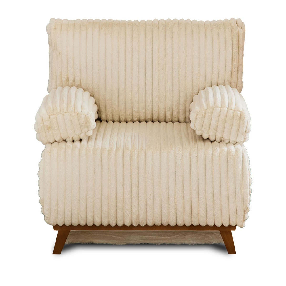 BEST MOBILIER Cristal - fauteuil - convertible avec coffre - en fausse fourrure côtelée