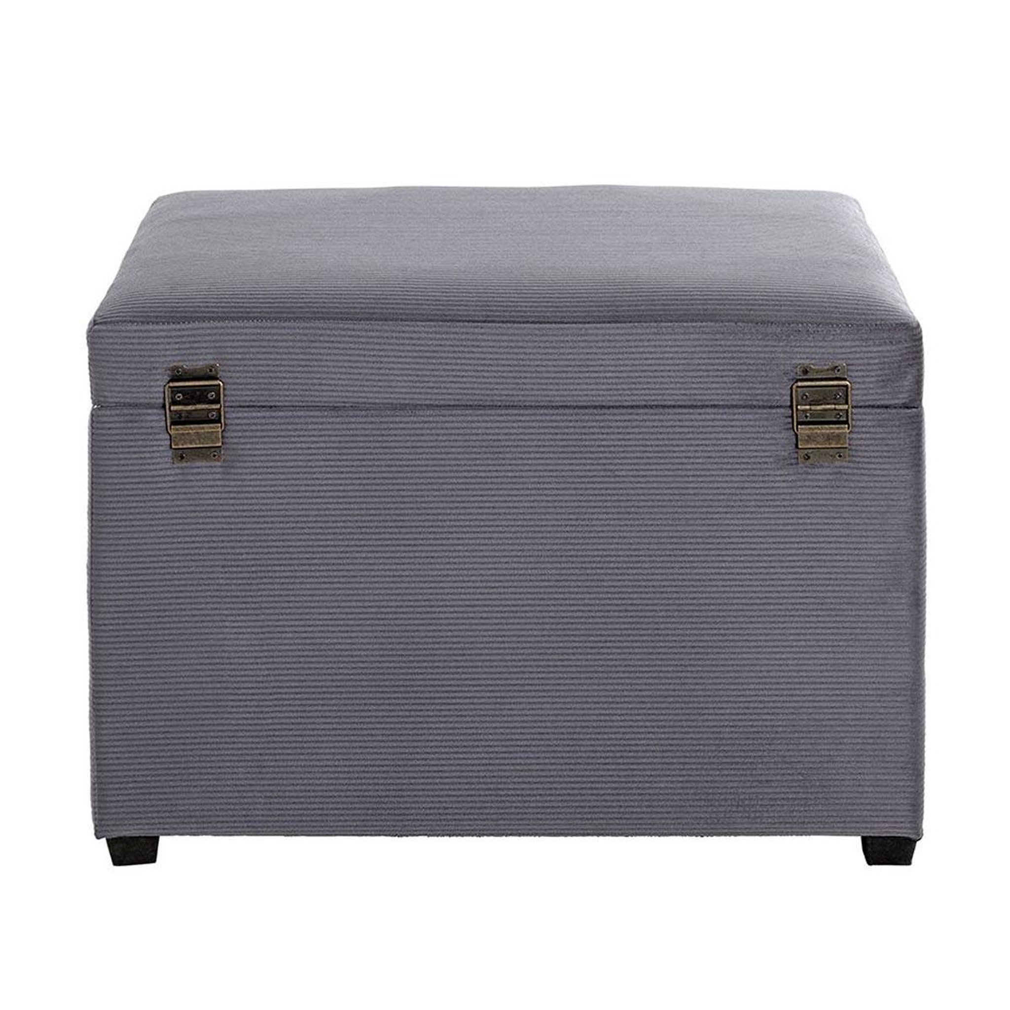 Voir la diapositive 4 : Paris Prix Banc coffre de rangement côtelé  timmy  58cm gris