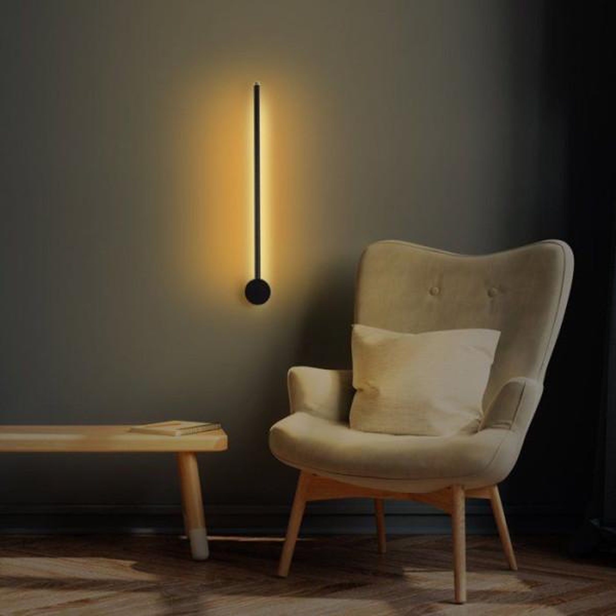 Voir la diapositive 6 : MARKET24 Applique murale Black - Métal noir - Design moderne - Eclairage décoratif