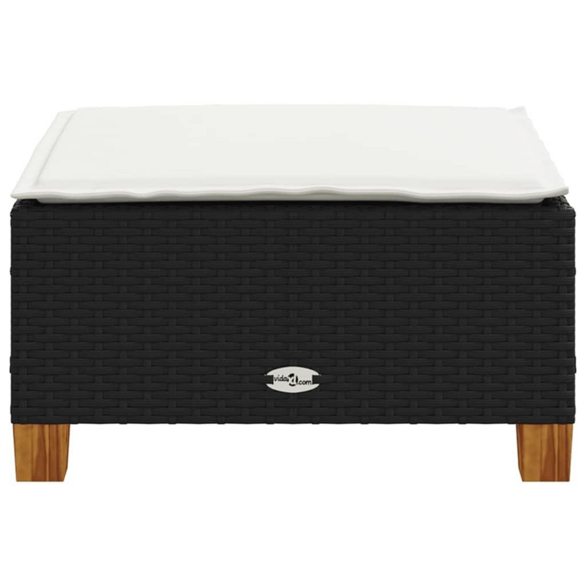 VIDAXL Tabouret de jardin et coussin noir 63,5x56x32 cm resine tressee