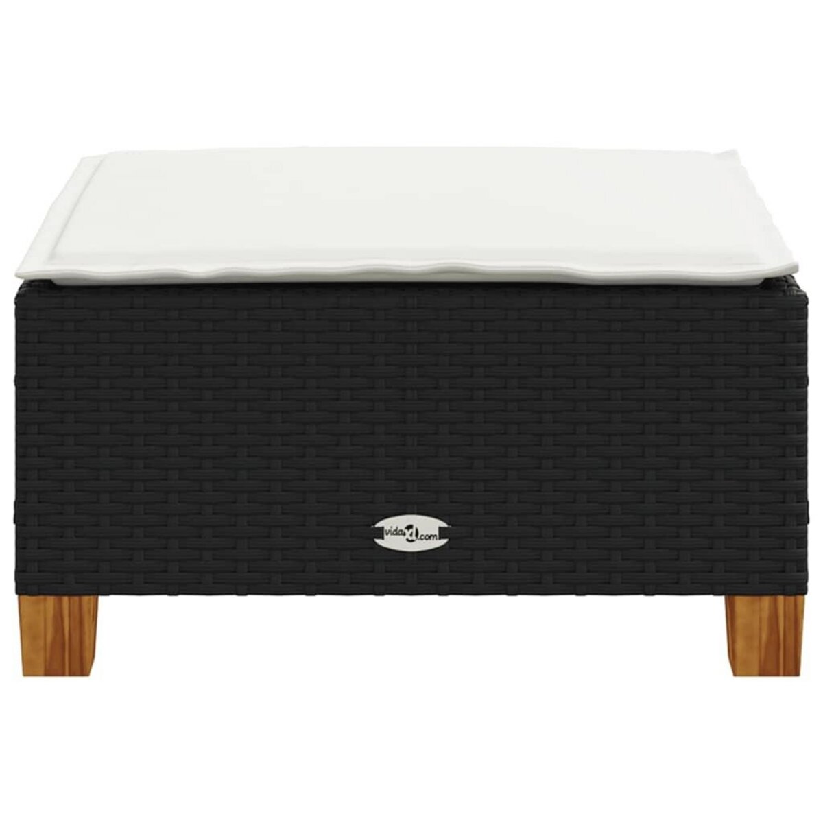 VIDAXL Tabouret de jardin et coussin noir 63,5x56x32 cm resine tressee