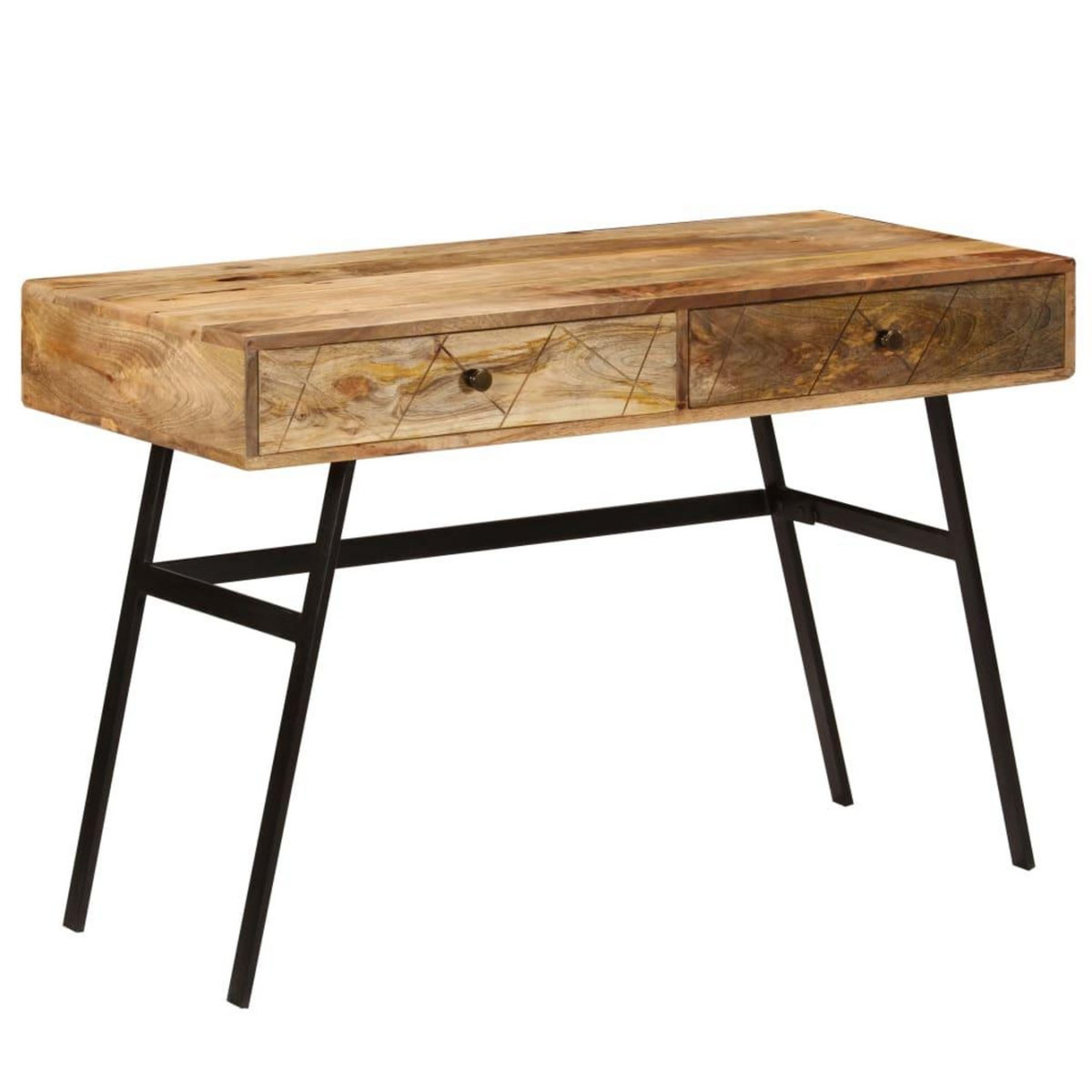 VIDAXL Bureau avec tiroirs Bois solide de manguier 110x50x76 cm