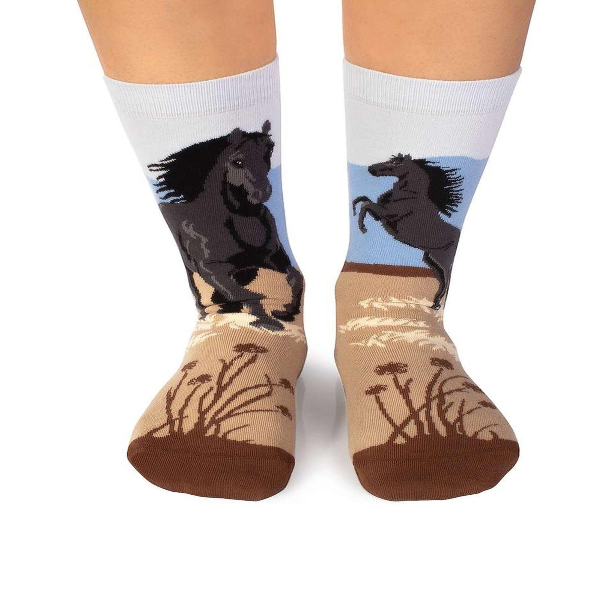 PIRIN HILL Chaussettes arty chevaux. Coloris disponibles : Multicolore