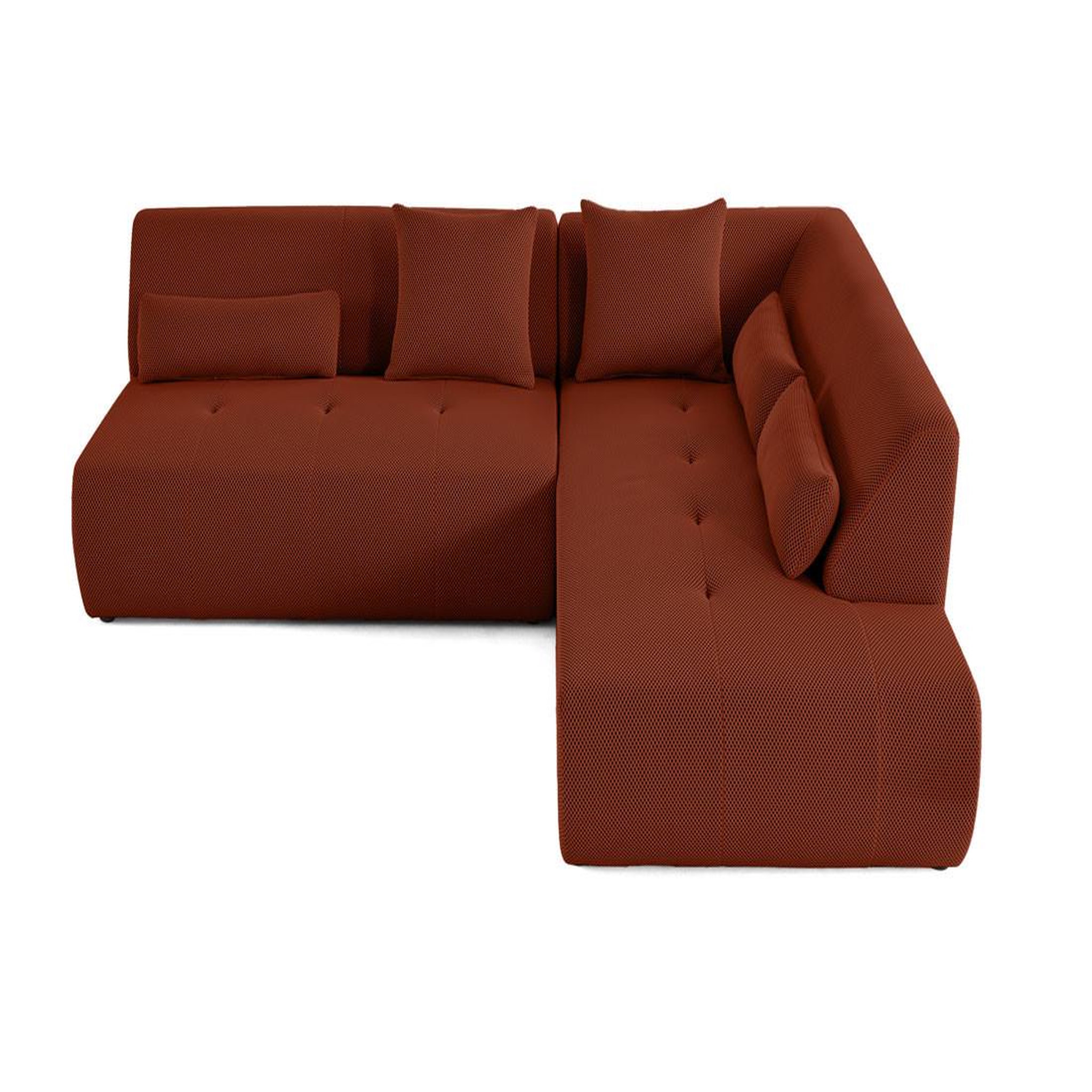 Voir la diapositive 6 : LISA DESIGN Onyx - canapé modulable d'angle droit 5 places - en tissu mailles 3d