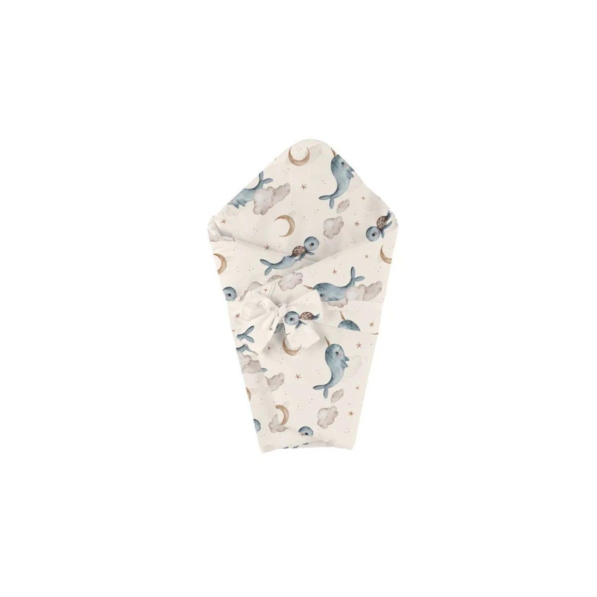Voir la diapositive 2 : WALDIN Couette bébé 75 × 75 cm - motif baleine, crème