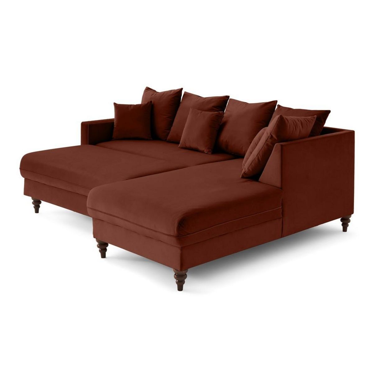 BEST MOBILIER Flamingo - canapé d'angle droit 4 places convertible en velours