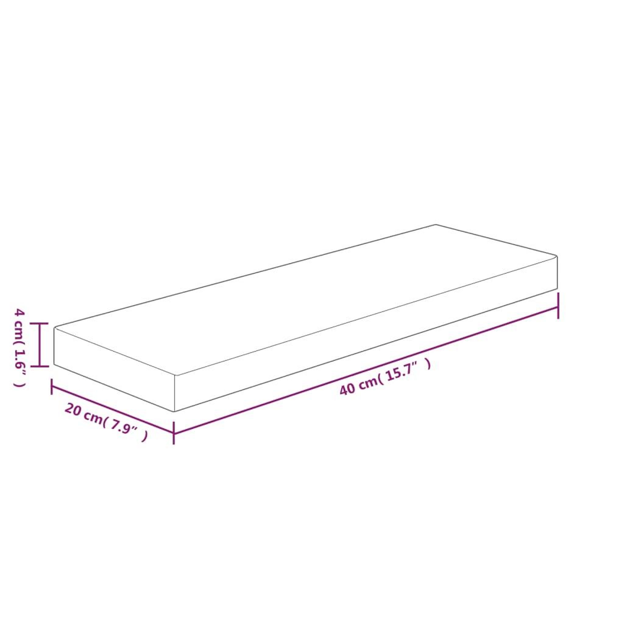 Voir la diapositive 5 : VIDAXL Panneau d'etagere 40x20x4 cm Bois de chene massif non traite