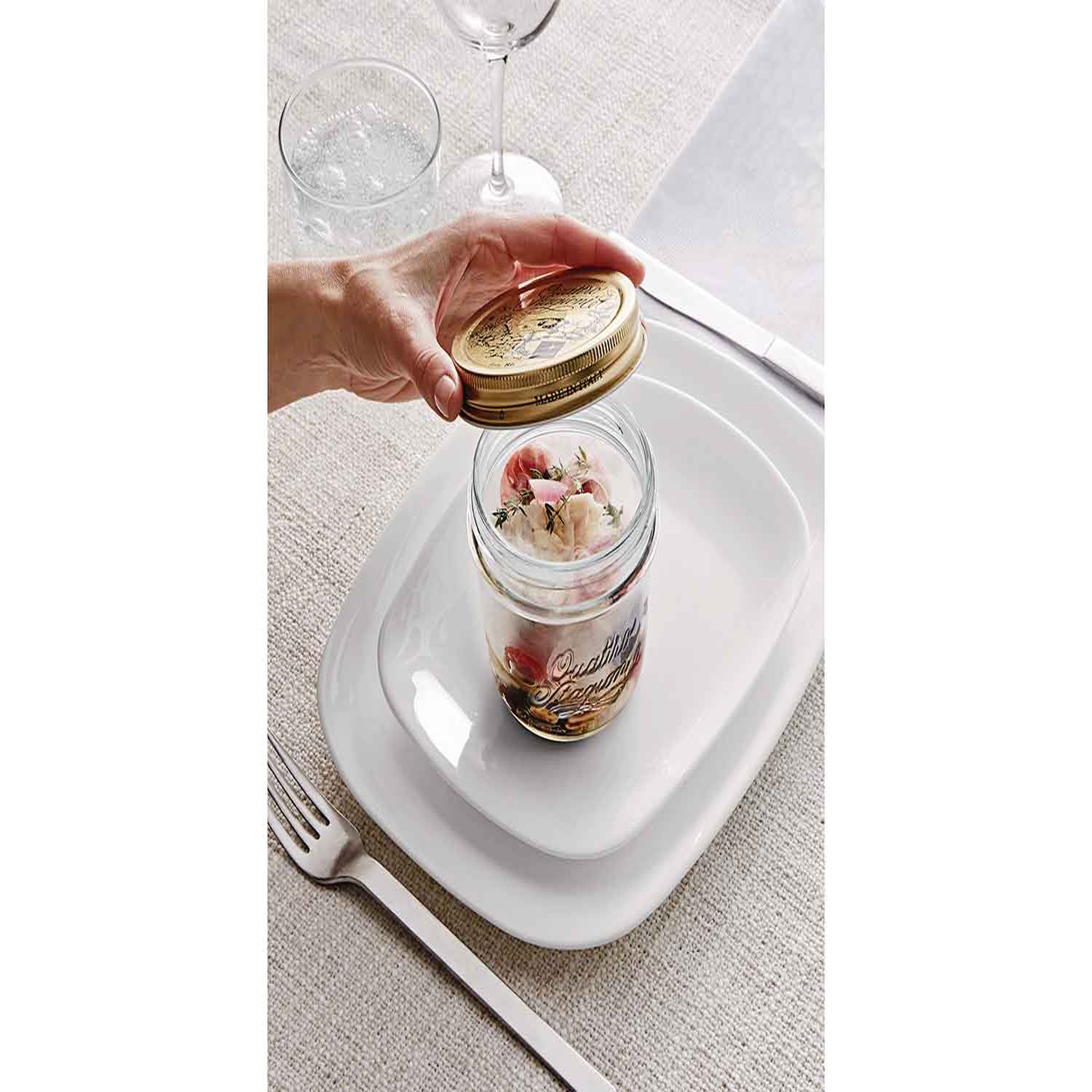 Voir la diapositive 2 : BORMIOLI ROCCO Set de 4 bocaux en verre 32 cl