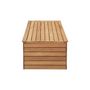Voir la diapositive 4 : MARKET24 Coffre de rangement jardin en bois exotique d'eucalyptus FSC - 190 L - 48,5 x 109,5 x 37 cm - Avec roulettes - Effet Teck