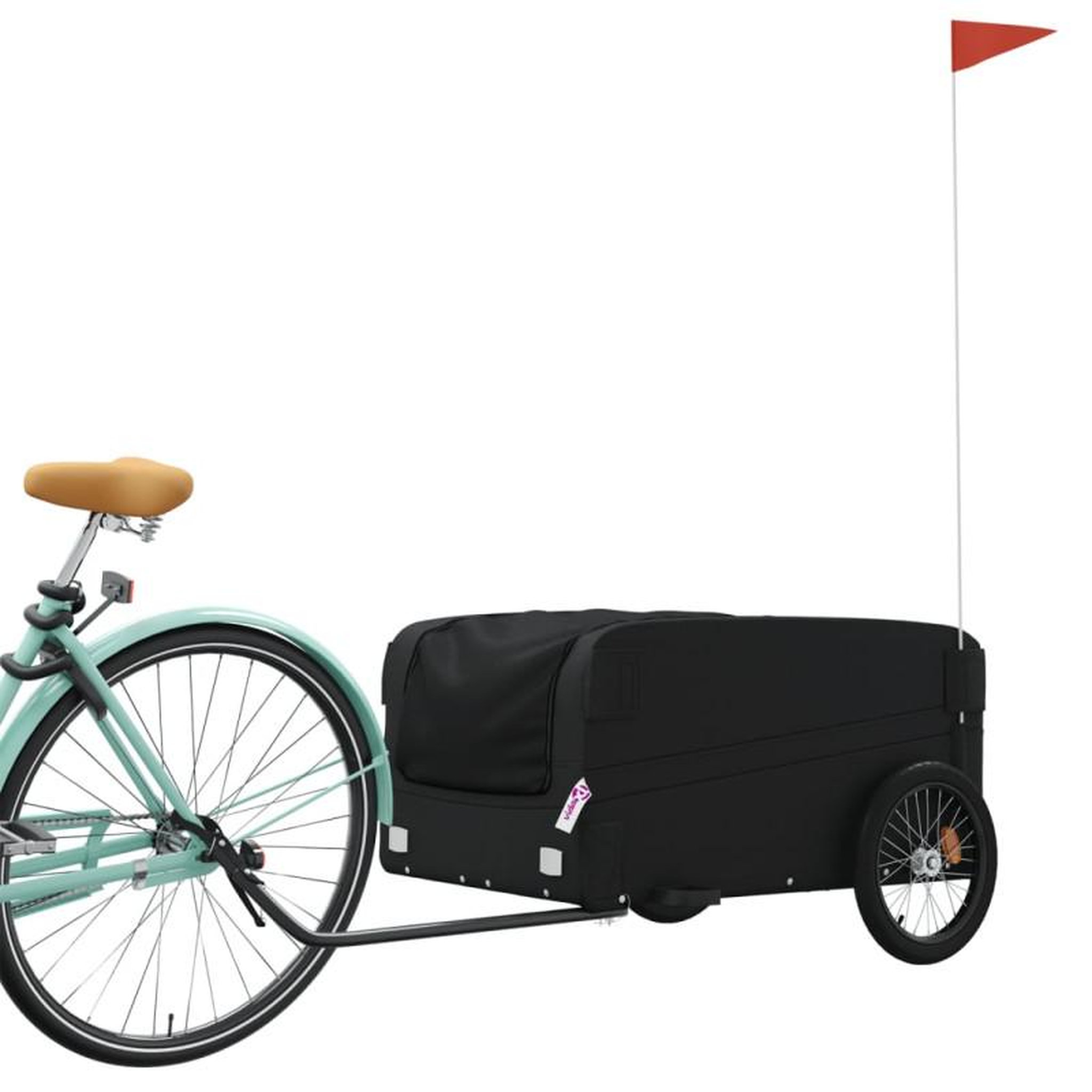 Voir la diapositive 3 : VIDAXL Remorque de vélo noir 45 kg fer
