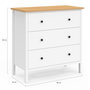 Voir la diapositive 5 : ID MARKET Commode 3 tiroirs ACHILLE 80 cm bois blanc plateau bois
