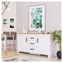 Voir la diapositive 4 : HomeStyle4U Buffet Scandinave Blanc en Bois de 150 cm - Rangement Élégant et Moderne