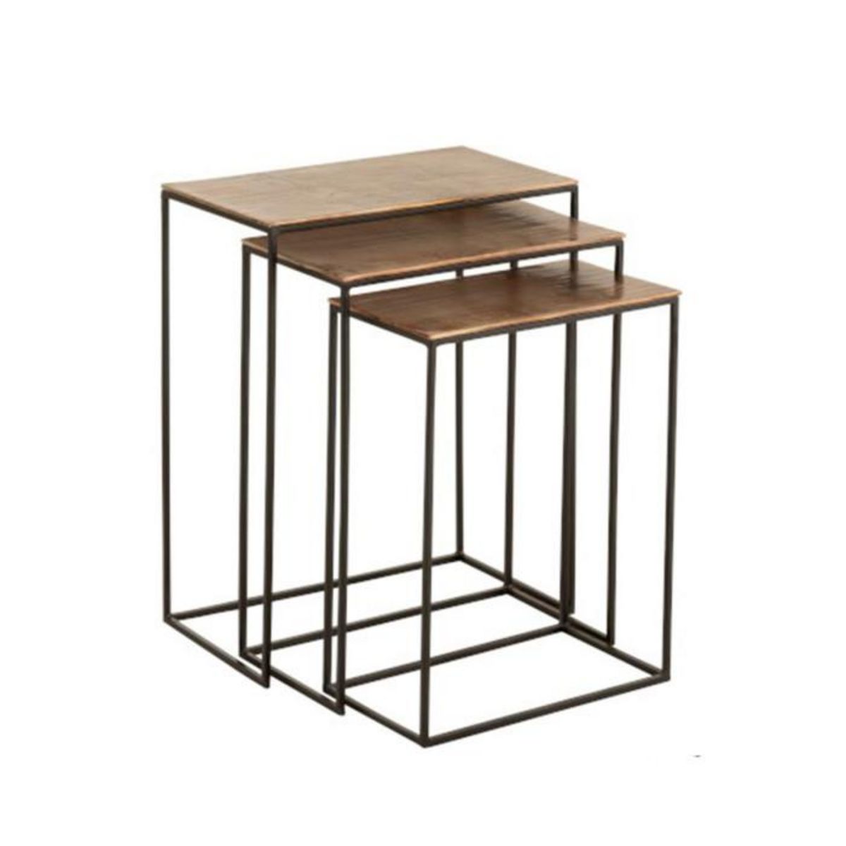 Paris Prix Lot de 3 Tables d'Appoint Gigognes  Bano  66cm Rouille